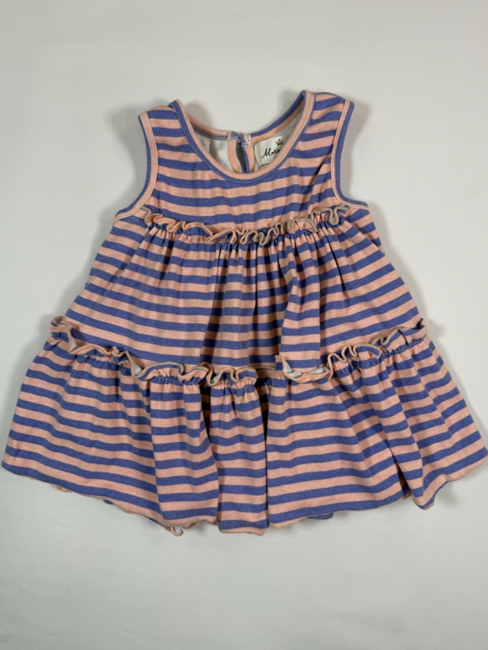 MARIE NICOLE CLOTHING Striped Ruffle Sleeveless Play Dress Spring Casual‎ Size 4